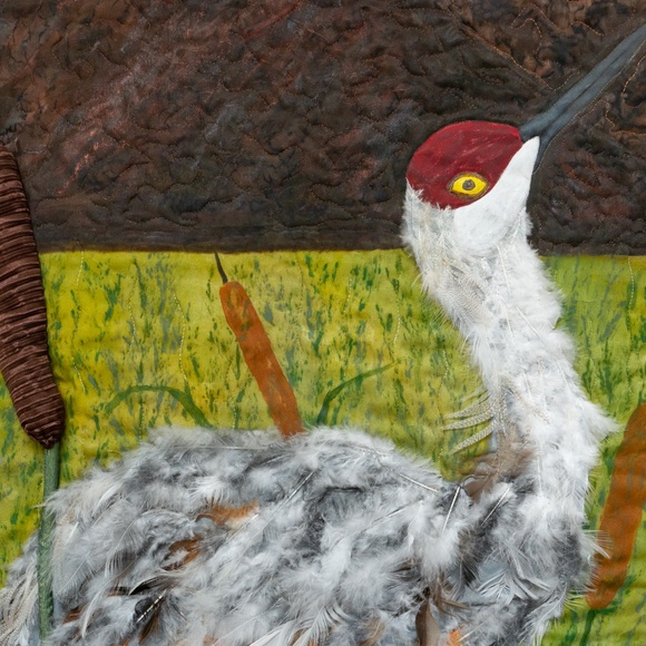 WATERMELON MOON - original mixed media textile wall hanging - New - Picture 2 of 8